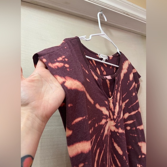 ⚫️ BOGO Pink Rose Tie-Dye Crop Top Fun Colours Size Large Bohemian Look - Picture 2 of 6